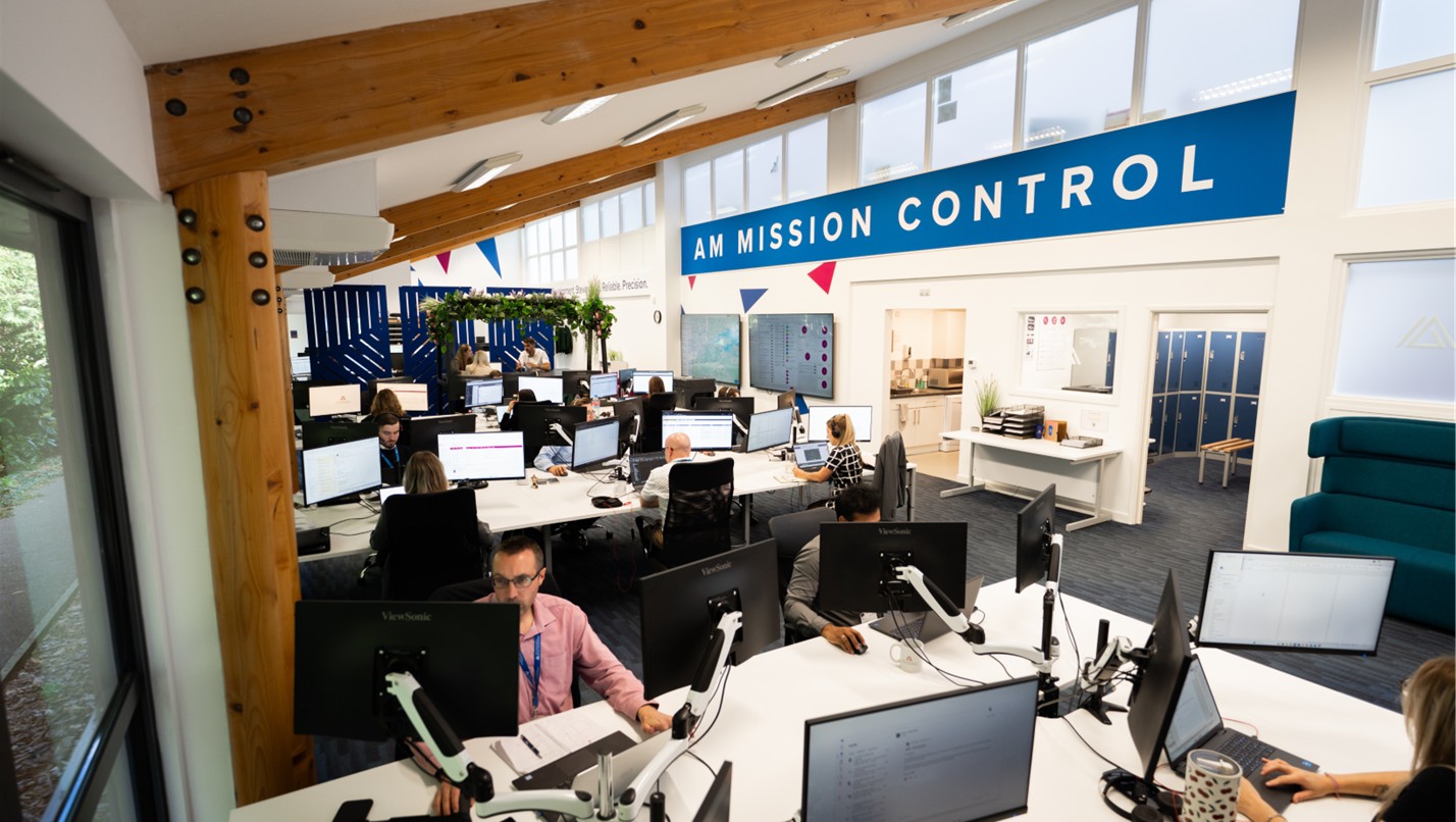 Internal workspace at AM Surveying & Block Management with Mission Control in view